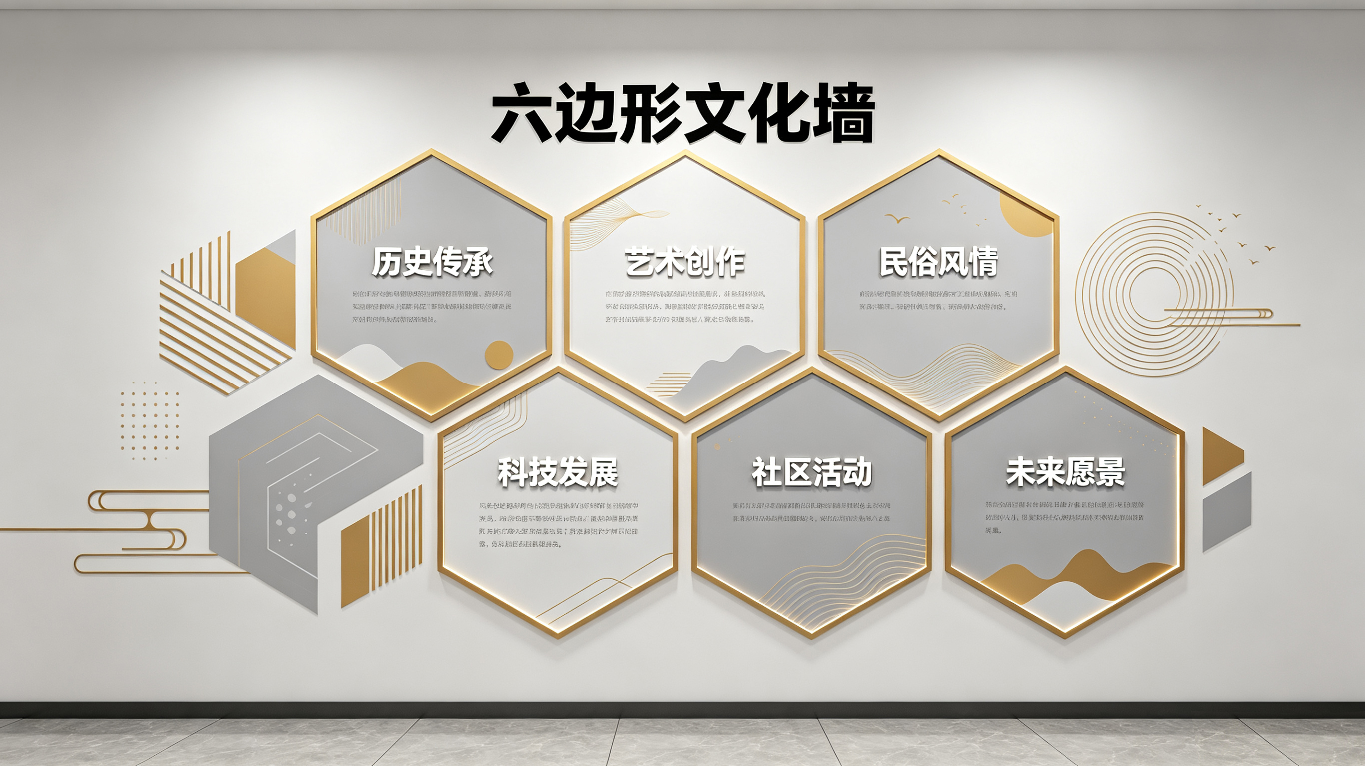 金堂企业文化墙 | 六边形信息美学